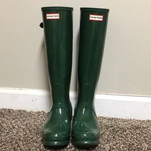 Adjustable tall Hunter boots - green